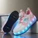 Maishuhu Children's Roller For Girls With Wheels Boys Four-Wheel Youth Glowing Skate Shoes_vogvips.com