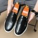 2023 New Large Size Double Buckle Sneakers British Casual Loafers Low-top Live Streaming Men's Shoes_vogvips.com