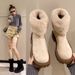 Oversized Winter Plush And Thick Insulated Snow Boots With A Mid Calf Sole And Anti Slip Large Cotton Shoes_vogvips.com