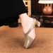 Cross-border Summer Square-toed Stylish Chunky-heeled Versatile Mid-heel Iron-tipped Comfortable Soft Leather Closed-toe_vogvips.com