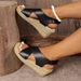 Women’s Shoes Summer New Cross Strap Rope Wedge Heel Roman Sandals Women's Thick Bottom Fish Mouth Large Size Beach Sandals_vogvips.com