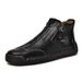 European Warm Series Spring New Martin Fashion Zipper Handmade Men's Large Size Slip-On Short Boots For Men_vogvips.com