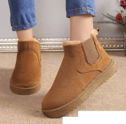 Women's Cozy Winter Snow Boots With Faux Fur Lining – Slip-On Round Toe Casual Shoes For Cold Weather Short Tube Cotton Shoes Women_vogvips.com