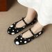 Cameido Women's Summer Mary Jane Flats With One - Strap And Polka Dots In Horsehair_vogvips.com