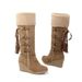 Sheepskin Lace-up High Tube Straight Warm Style Snow Plus Size Women's Boots_vogvips.com