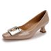 Square Toe High Heels Stiletto 2025 New Spring And Autumn Women's Shoes Red Wedding Shoes Patent Leather Shallow Mouth French Mid-_vogvips.com