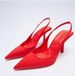 2025 Spring New Style Pointed Toe Thin Heel Mid-Heel Single Backless Closed-Toe Sandals High Heels Green Plus Size_vogvips.com