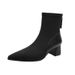 Pointed Toe Short Boots For Women, Chunky Heel, 2025 New Autumn Winter Soft Leather High Heel Slim Boots, Mid-Calf Boots, French S_vogvips.com