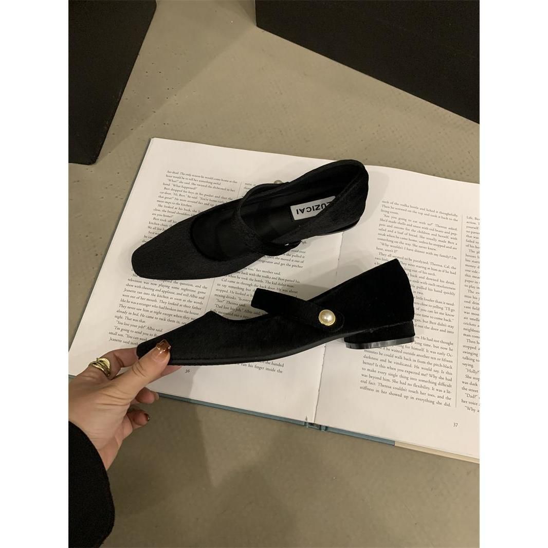 French Style Single Shoe Flat Bottom Soft Sole, Red Women's Shoes, Spring And Autumn Grandma With Skirt, Mary Jane Shoes_vogvips.com