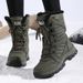 Foreign Trade High-Top Thickened Waterproof Non-Slip Fleece-Lined Outdoor Snow Boots Women's Northeast Cotton Shoes Long_vogvips.com