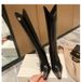 Designer Winter Woman High Fashion Pointed Toe Long Boots Shoes Ladies Elegant Square Heel Women's Knight Bootties_vogvips.com