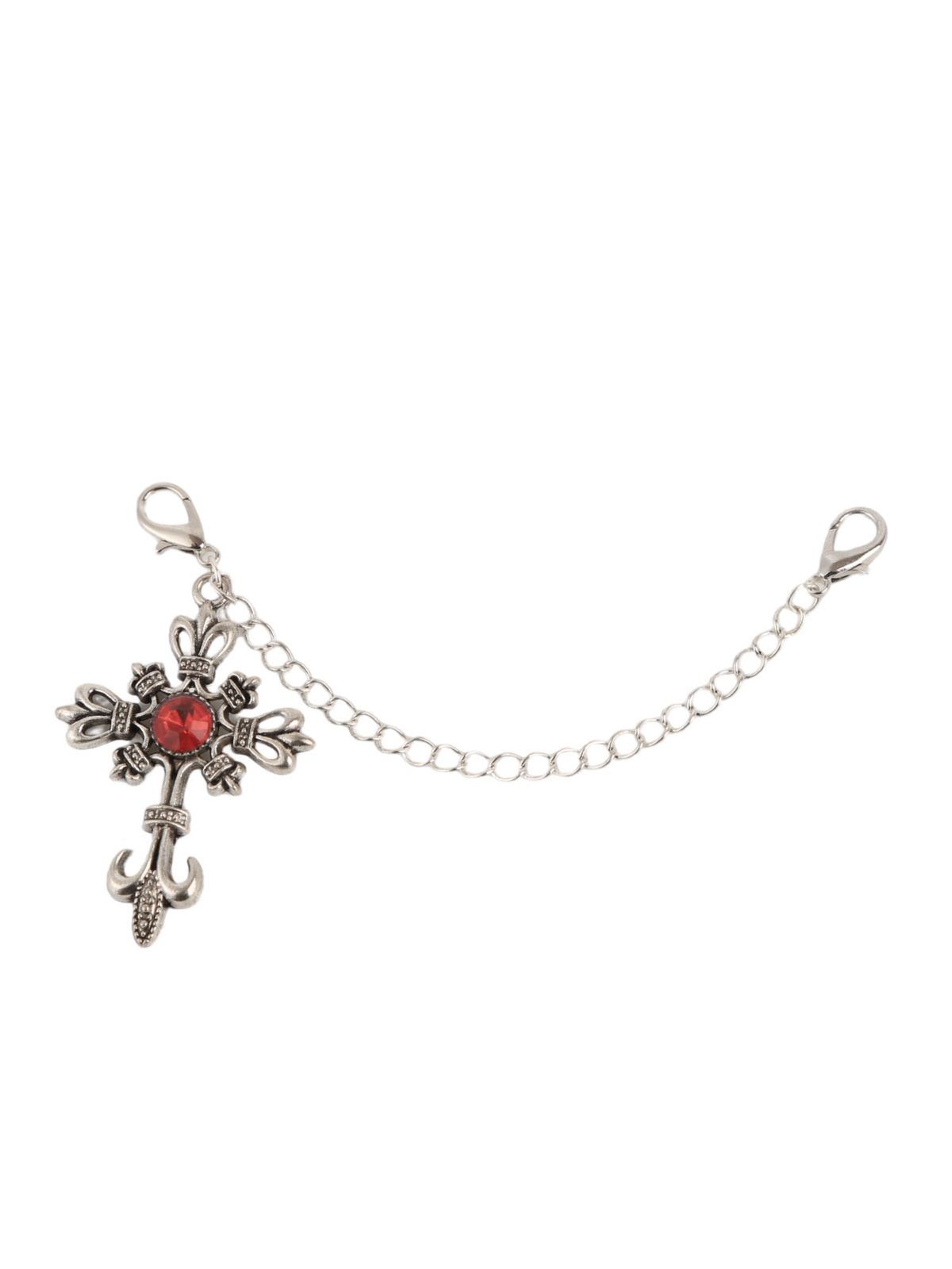 1pc Vintage Punk Gothic Style Creative Rhinestone Cross Chain Shoe Accessory, Decorative For Boots, Home DIY_vogvips.com