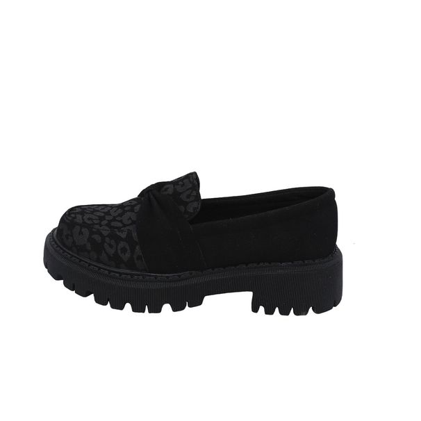 Large Size Loafers Single Shoes With Leopard Print, British Style Fashion Single Shoes, Elegant And Versatile Suede Women's Shoes_vogvips.com