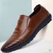 Men's Casual With British Leather And Soft Sole, Breathable Middle-aged Bean Anti Slip Business Formal Wear, Comfortable_vogvips.com