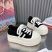 Muffin Platform Big Head Bread Shoes For Women Retro Hundred Match Small Height Increase Leisure Sports Shoes_vogvips.com