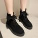 Women's Short 2024 New Martin Slim Spring And Single Ankle Boots Winter Autumn Flat Lace-up_vogvips.com