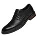 Men's Leather Shoes Low-top Polished Wind-carved Rubber Dress Old Leather Shoes_vogvips.com