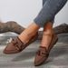 women's Look Slim, Pointed, Flat. Large Size Flat Sole Single Shoes Women, Woven Woven, With A Butterfly Bow On One Foot_vogvips.com