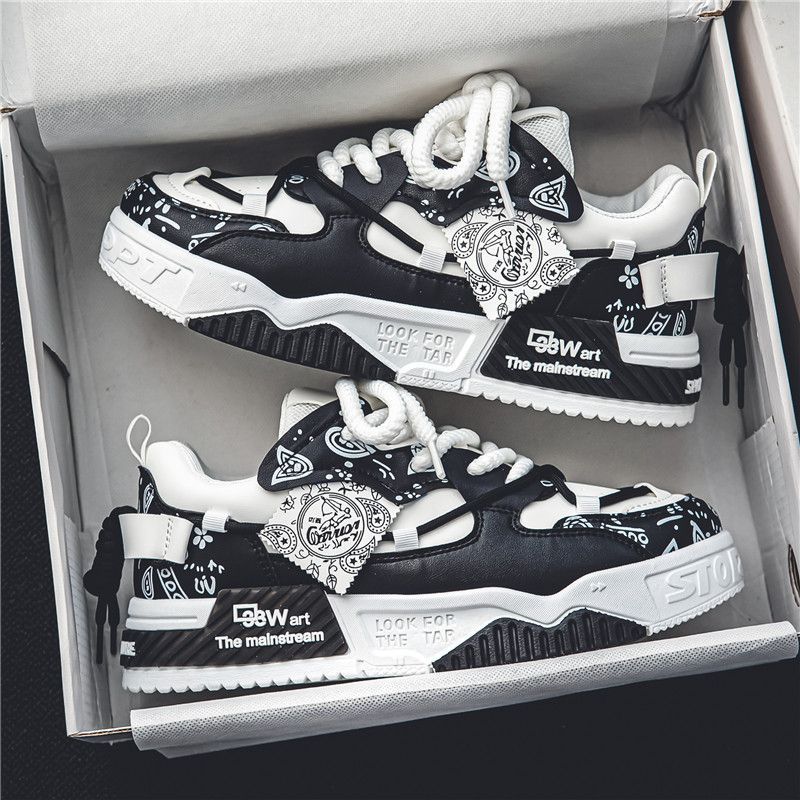 Men's Casual Sneakers With Thick Sole For Summer - Lightweight Breathable Slip-On Shoes, Fashionable Round Toe Design, Comfortable For Daily Wear_vogvips.com
