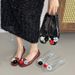 Korean Shoe Flower Jelly Shoe Accessories Hole Shoes Crystal Shoes Decorative Pink Fringed Flower Decorative Shoe Buckle_vogvips.com