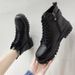 Fashion Casual Platform Lace-up Martin 2024 New Women's Thick Sole Black Boots_vogvips.com