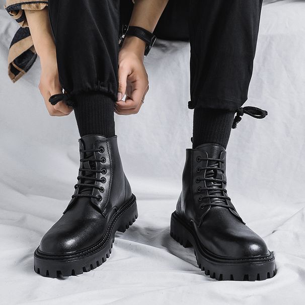 The Popular Men's Martin Boots Are High-top, Trendy, And Retro Mid-top Leather Boots With A British Style_vogvips.com