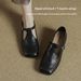Cameido Women's French Vintage Square Toe Mary Janes Chunky Heel Spring Knitted One - Strap Buckle Deep - Mouth Shoes_vogvips.com