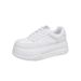 Senior Sense Thick Sole Small White Shoes Women Fashion All Tie Tie Belt Comfortable Light Leisure Sports Shoes_vogvips.com