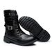 Manufacturer Wholesale Martin Women's 2025 Autumn Winter Single Student British Style Chunky Heel Short Flat Motorcycle_vogvips.com