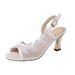 MTX Minimalist Fashion Mesh Rhinestone Peep Toe Shoes For Women Summer Large Size Side Hollow Stiletto Roman Sandals_vogvips.com