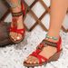 Summer New Arrival: Elastic Heel Strap Bohemian Wedge Sandals_vogvips.com