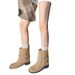 Round Toe Chunky Heel Thick Sole Belt Buckle For Women 2025 Autumn Winter New Western Cowboy Style Short Tube Riding_vogvips.com