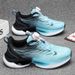 ShoeVault Breathable Sports Men's Popcorn Sole Anti-Slip Rotating Button Running Shoes Leather Surface Contact Customer Service_vogvips.com