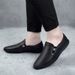 Loafu Layer Casual Leather Shoes Men's Shoes Soft-soled Non-slip Single Shoes_vogvips.com