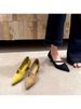 Chuyuji Spring Autumn New Style Pointed Toe Side Cutout Slip-On Thin Heel Women's Shoes With One-Strap Buckle For_vogvips.com
