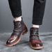 European Warm Series British Style Short Trendy Martin High-top Leather Shoes Men's Cowboy Boots_vogvips.com