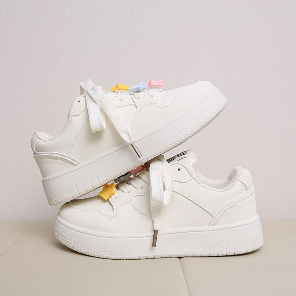 Little White Shoes Children Girls Students Leisure Sports Versatile Board Shoes Street Shooting_vogvips.com