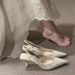 Elegant -style High-heeled Shoes, Stiletto Pointed-toe Sandals For Women, 2026 Summer New Model, Open-back_vogvips.com