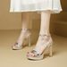 Waterproof Platform High-heeled Shoes, Summer European And American Style, Open-toe, Round Toe, Thin Heel, Strap Sandals_vogvips.com