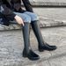 Women's 41-43 Wide Feet Thick Legs Long Over-the-Knee Non-Slip Fat MM High Tube Large Size Elastic Boots_vogvips.com