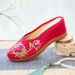 Slippers, High Heels, Hot Diamonds, Women's Cloth Shoes, Summer Linen Embroidery, Ethnic Style, External Wearing Sandals_vogvips.com