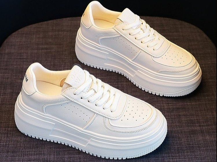 Thick Soled White Shoes For Women New Style Comfortable Leather Casual Summer Sneakers Single Shoes Trend_vogvips.com