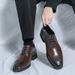 New Black And White Color-block Carved Brick Men's Shoes For Men's Business Leather British Derby Shoes Pointed Toe Banquet Wedding Leather Shoes_vogvips.com