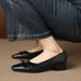 Cameido Retro Camellia French Style Women's Spring Square Toe Chunky Heel Commuting Shoes Shallow Mouth Dressy Shoes_vogvips.com