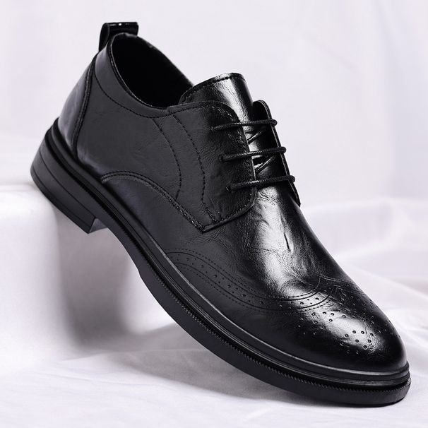 Men's Classic Brogue Oxford Shoes – Breathable PU Leather Casual Shoes With Cushioned Comfort & Stylish Design_vogvips.com