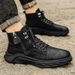Martin Boots Men's Shoes High-top Tooling Boots Men's Mid-top Trendy Leather Boots Men's Thick Soles_vogvips.com