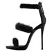 Fashion Women's Peep Toe Roman Stiletto Sandals Genuine Fur Outer Material Banquet Shoes_vogvips.com
