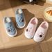 Autumn Winter Cotton Slippers For Women Couples Indoor Home Non-Slip Thick Sole Warm Maternity Stepping On Feces Feeling_vogvips.com