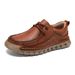 Euro Step Men's Autumn Winter New Soft Sole Non-Slip Slip-On Casual Leather Shoes Breathable Outdoor Commuting Work Loafers_vogvips.com