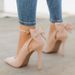 New Sweet Bow Pointed Toe Shallow Mouth Single Stiletto High Heels Wish Export 40-43 Large Size Shoes_vogvips.com